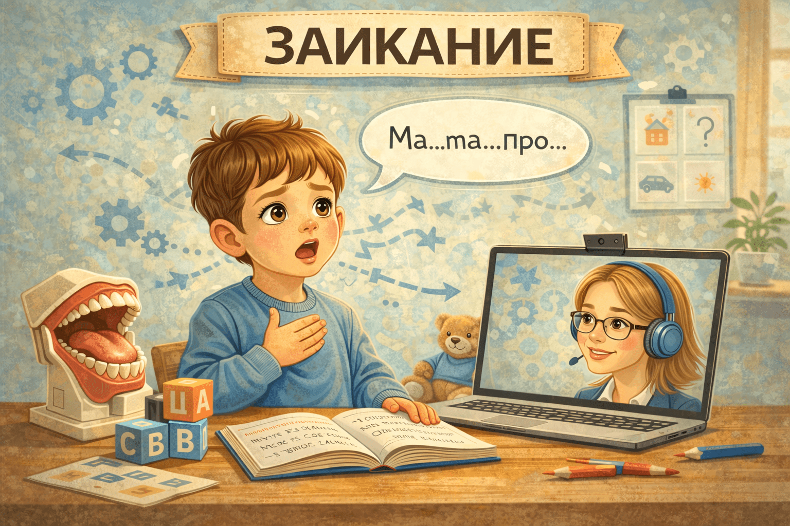 Заикание, запинки, логоневроз