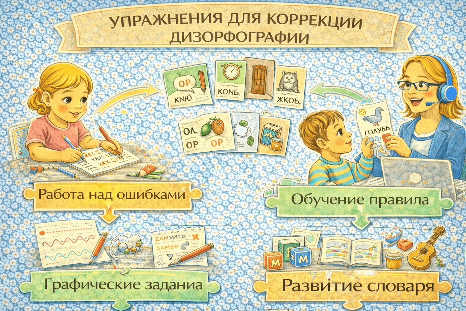 Упражнения для коррекции дизорфографии